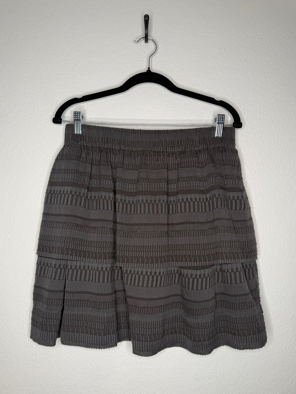 IRO Jade Gray Textured Tiered A-Line Skirt
